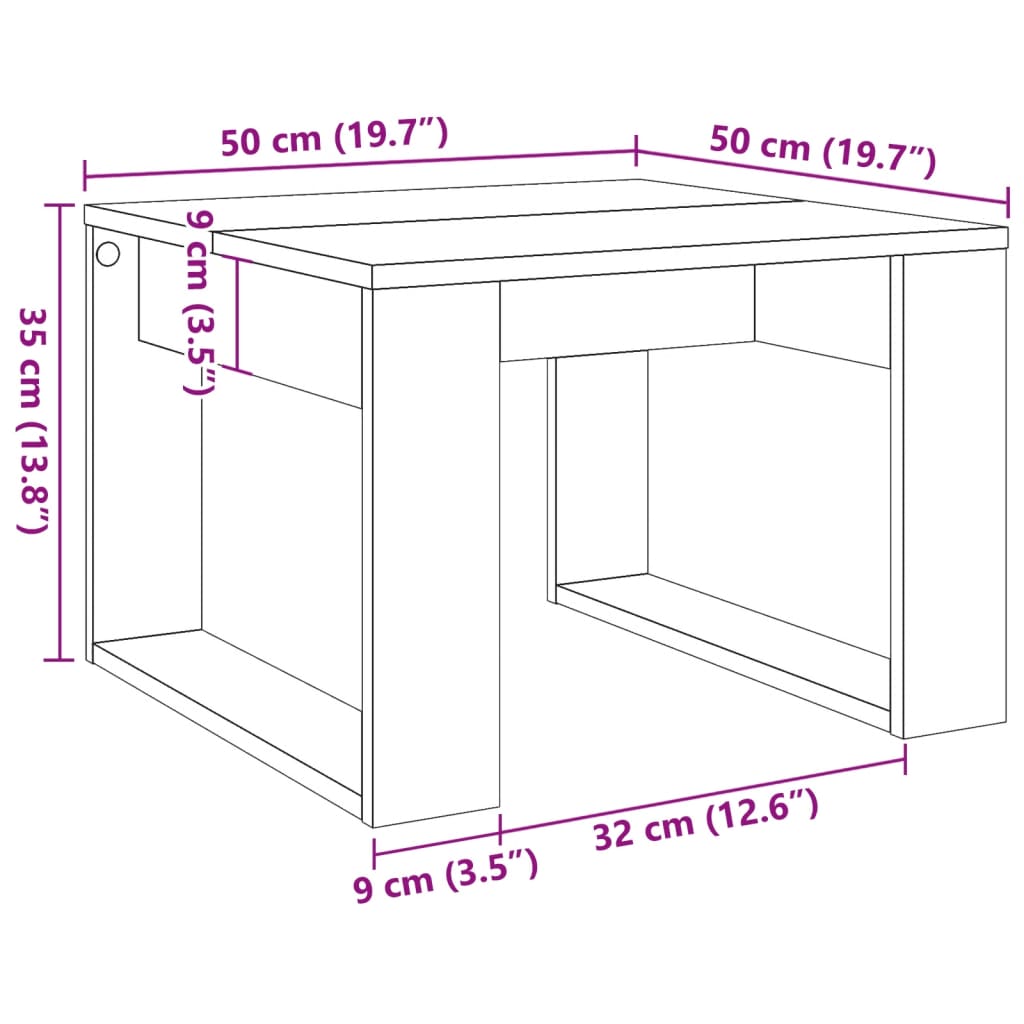 Beistelltisch Artisan-Eiche 50x50x35 cm Holzwerkstoff