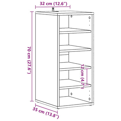 Schuhschränke 2 Stk. Altholz-Optik 32x35x70 cm Holzwerkstoff