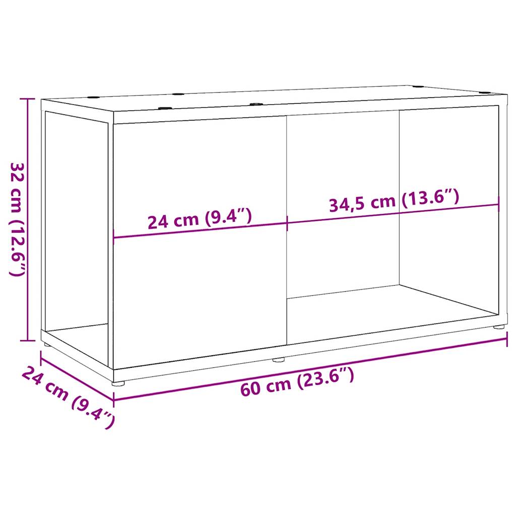 TV-Schrank Altholz-Optik 60x24x32 cm Holzwerkstoff