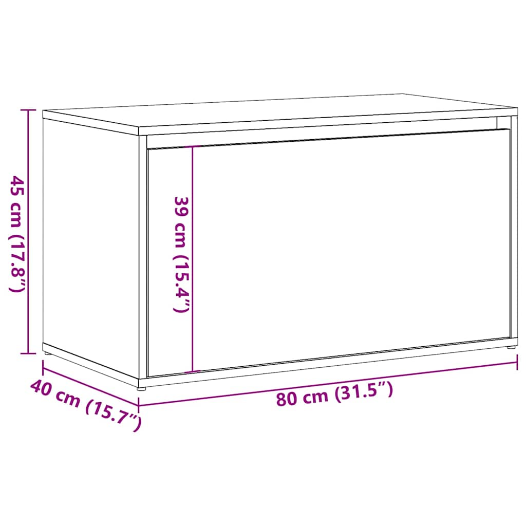 Flurbank 80x40x45 cm Altholz-Optik Holzwerkstoff