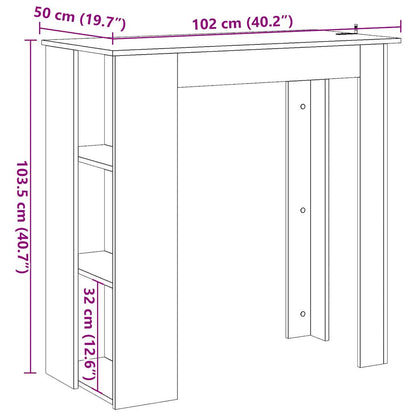 Bartisch mit Regal Altholz-Optik 102x50x103,5 cm Holzwerkstoff