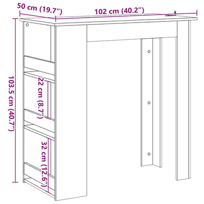 Bartisch mit Regal Altholz-Optik 102x50x103,5 cm