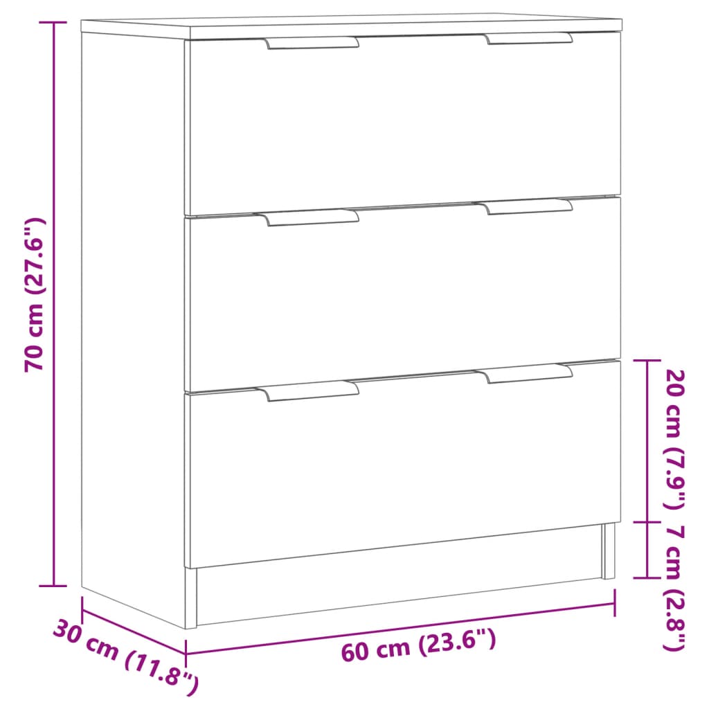 Sideboard Altholz-Optik 60x30x70 cm Holzwerkstoff