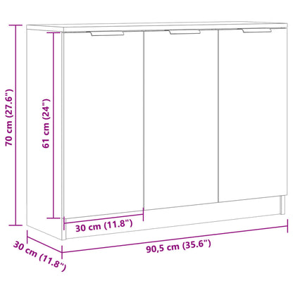 Sideboard Artisan-Eiche 90,5x30x70 cm Holzwerkstoff