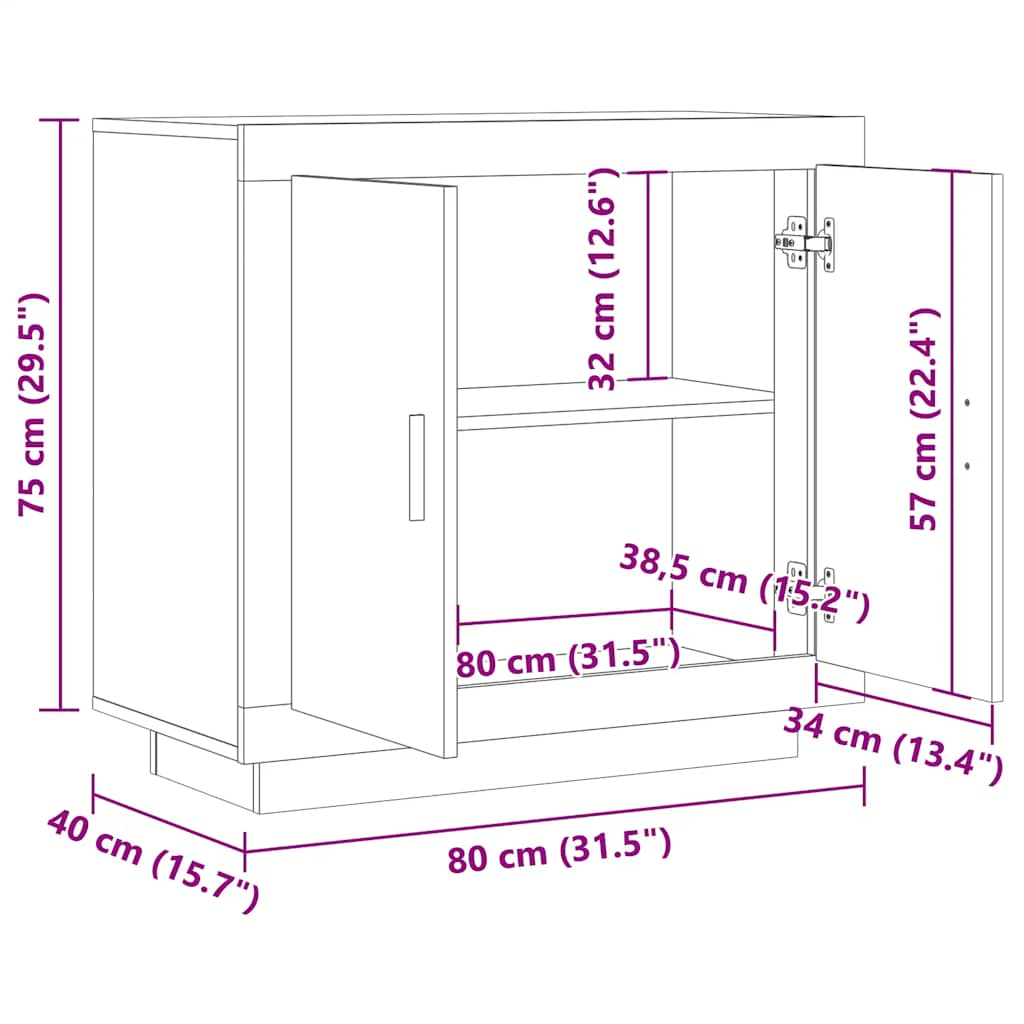 Sideboard Altholz-Optik 80x40x75 cm Holzwerkstoff