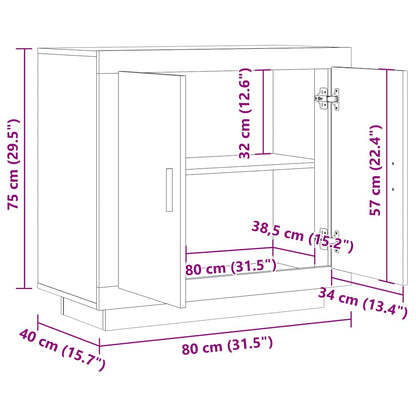 Sideboard Artisan-Eiche 80x40x75 cm Holzwerkstoff
