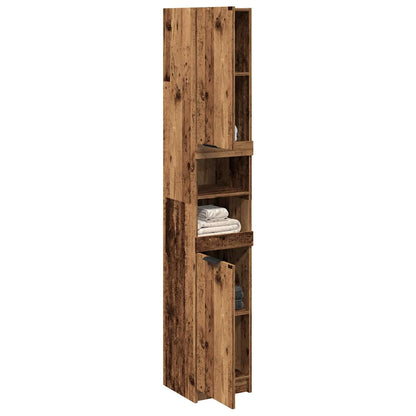 Badschrank Altholz-Optik 32x34x188,5 cm Holzwerkstoff