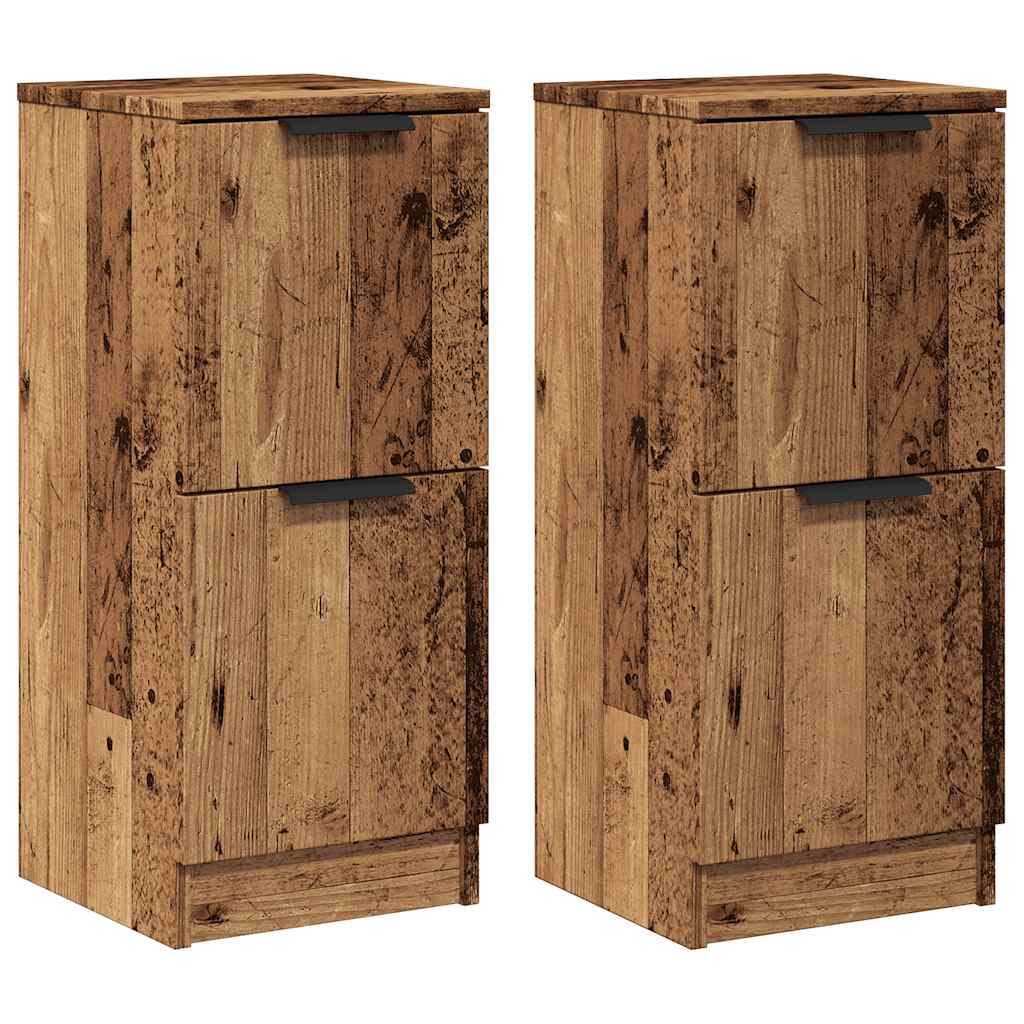 Sideboards 2 Stk. Altholz-Optik 30x30x70 cm Holzwerkstoff