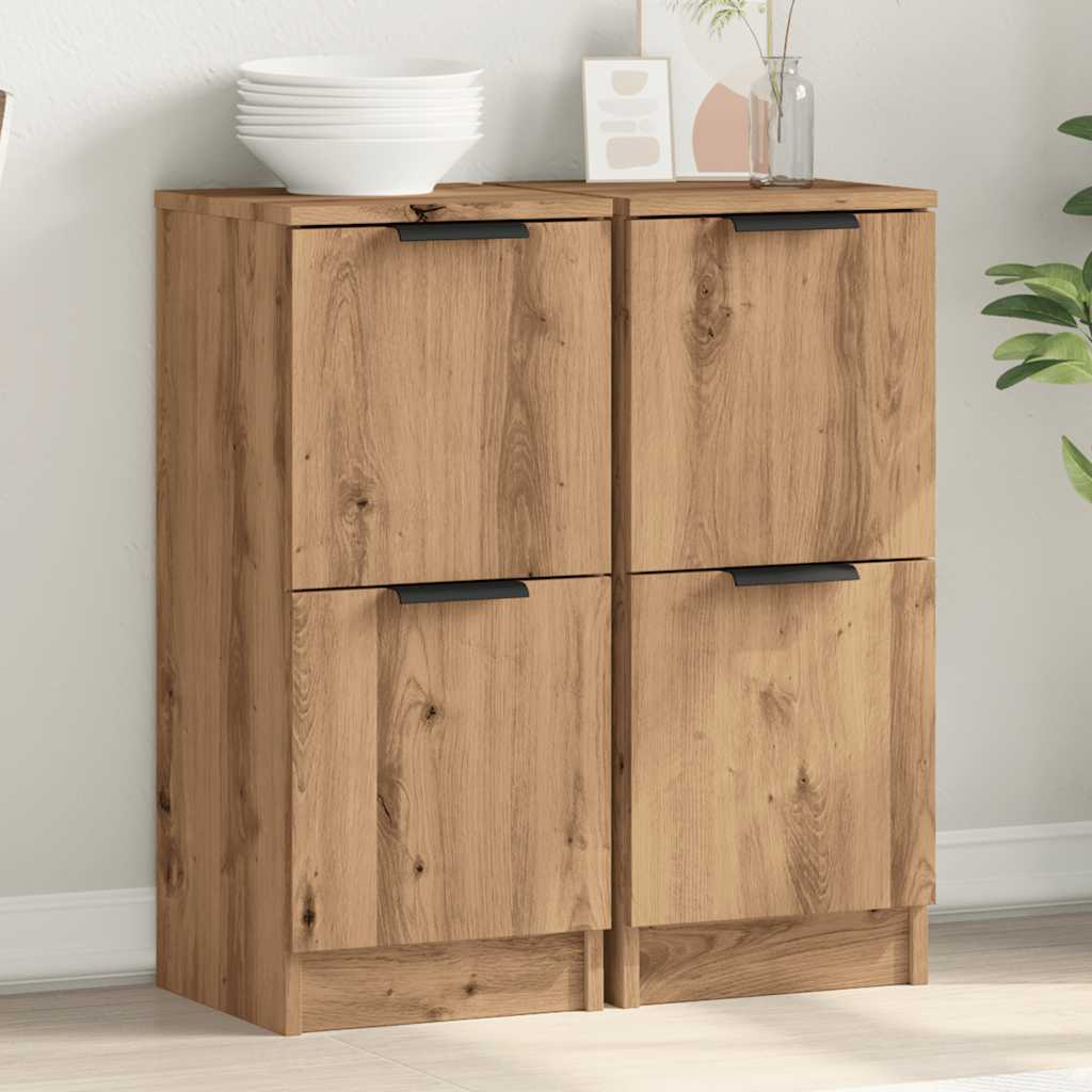 Sideboards 2 Stk. Artisan-Eiche 30x30x70 cm Holzwerkstoff