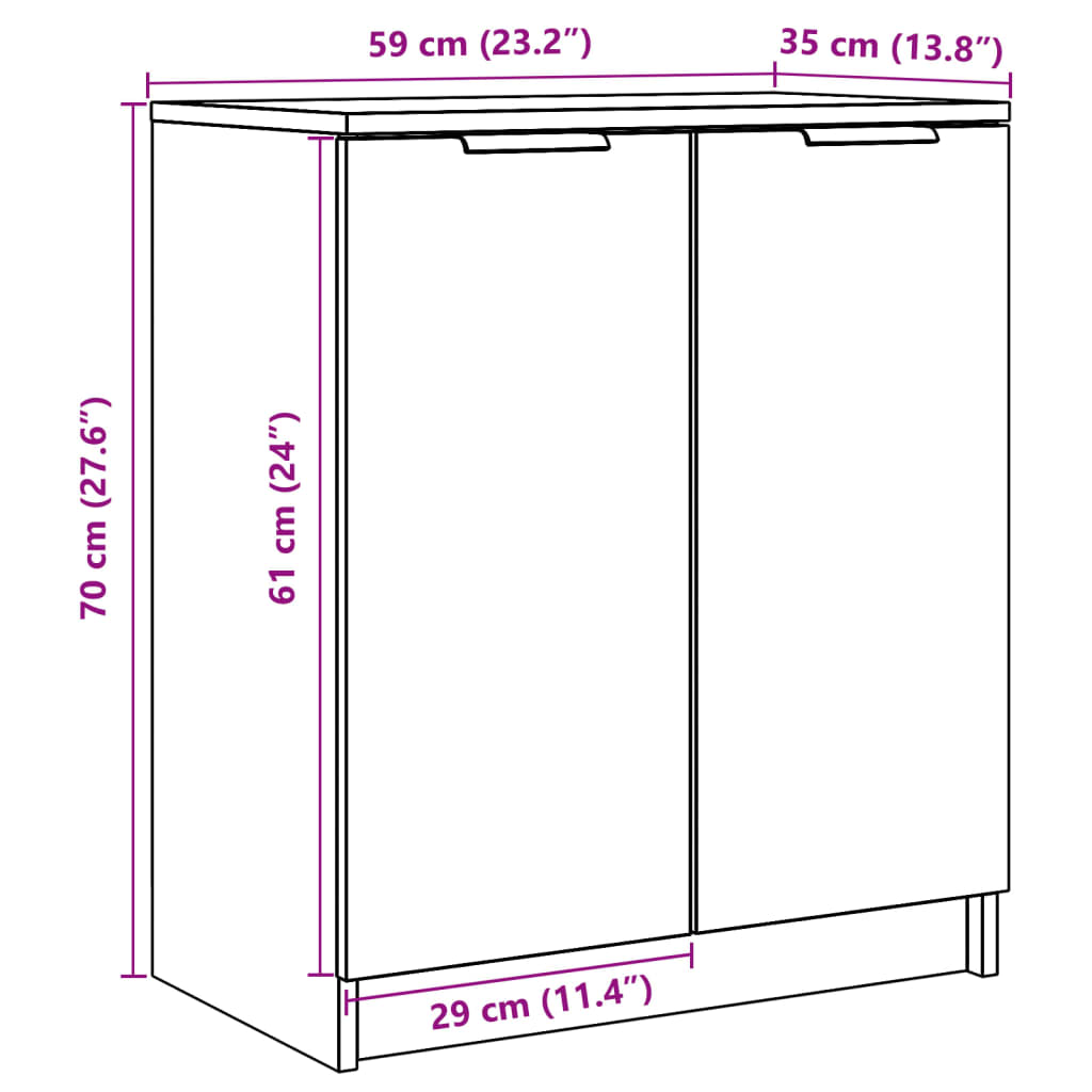 Schuhschrank Altholz-Optik 59x35x70 cm Holzwerkstoff