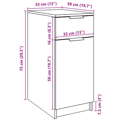 Büroschrank Artisan-Eiche 33x50x75 cm Holzwerkstoff