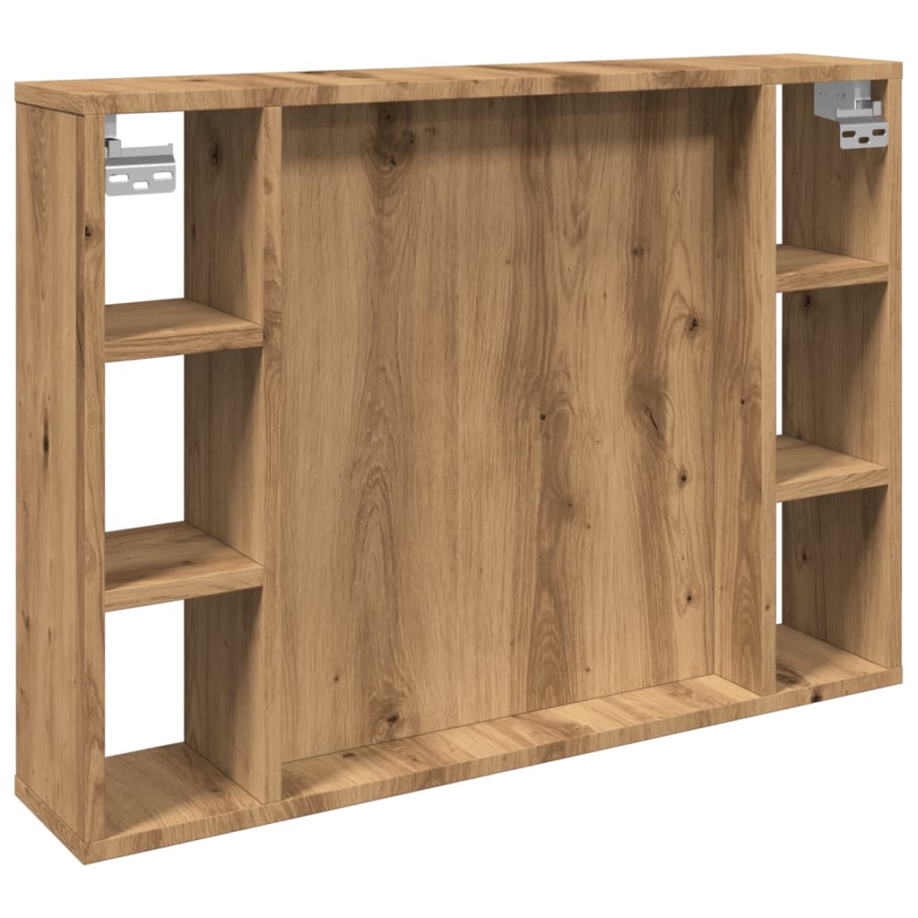 Spiegelschrank mit LED-Leuchten Artisan-Eiche 76x15x55 cm