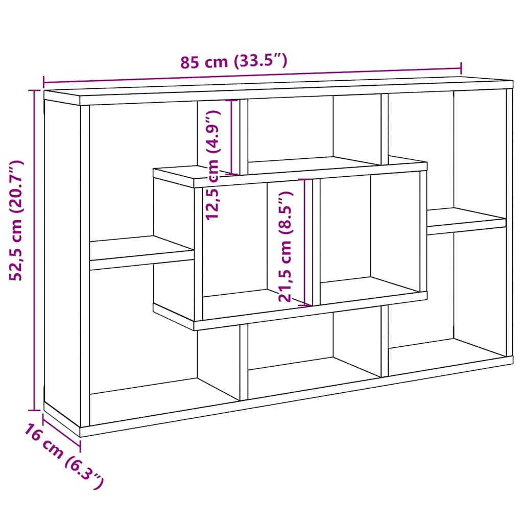 Wandregal Altholz 85x16x52,5 cm Holzwerkstoff