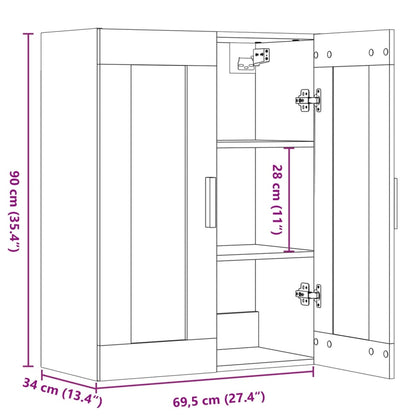 Hängeschrank Altholz-Optik 69,5x34x90 cm