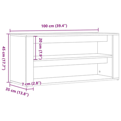 Schuhbank Altholz-Optik 100x35x45 cm Holzwerkstoff