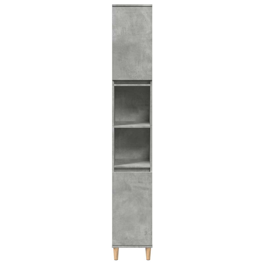 Badschrank Betongrau 30x30x190 cm Holzwerkstoff