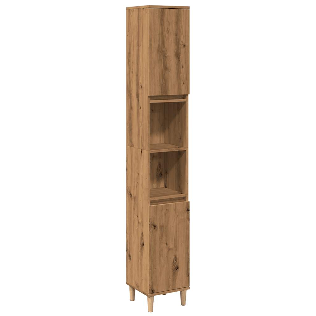 Badschrank Artisan-Eiche 30x30x190 cm Holzwerkstoff