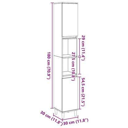 Badschrank Artisan-Eiche 30x30x190 cm Holzwerkstoff