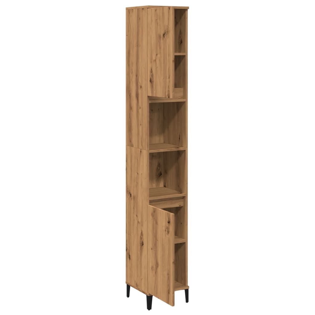 Badschrank Artisan-Eiche 30x30x190 cm Holzwerkstoff