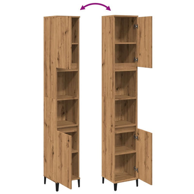 Badschrank Artisan-Eiche 30x30x190 cm Holzwerkstoff