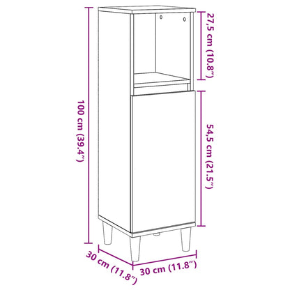 Badschrank Betongrau 30x30x100 cm Holzwerkstoff