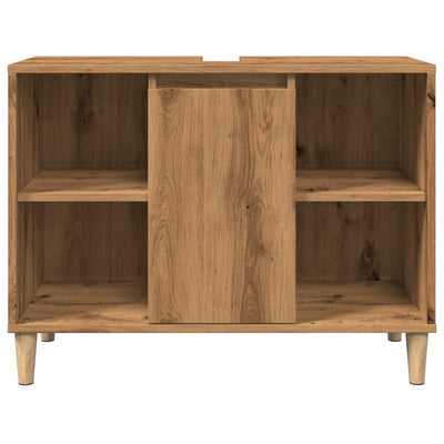 Badschrank Braun Artisan-Eiche 80x33x60 cm Holzwerkstoff