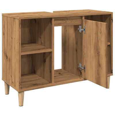 Badschrank Braun Artisan-Eiche 80x33x60 cm Holzwerkstoff