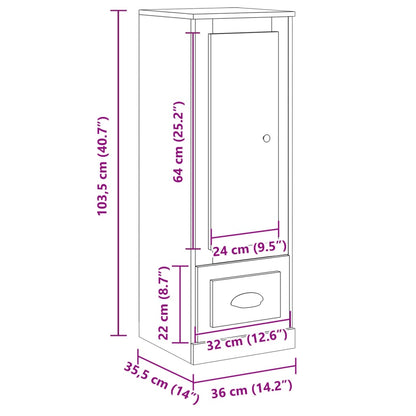 Highboard Altholz-Optik 36x35,5x103,5 cm Holzwerkstoff