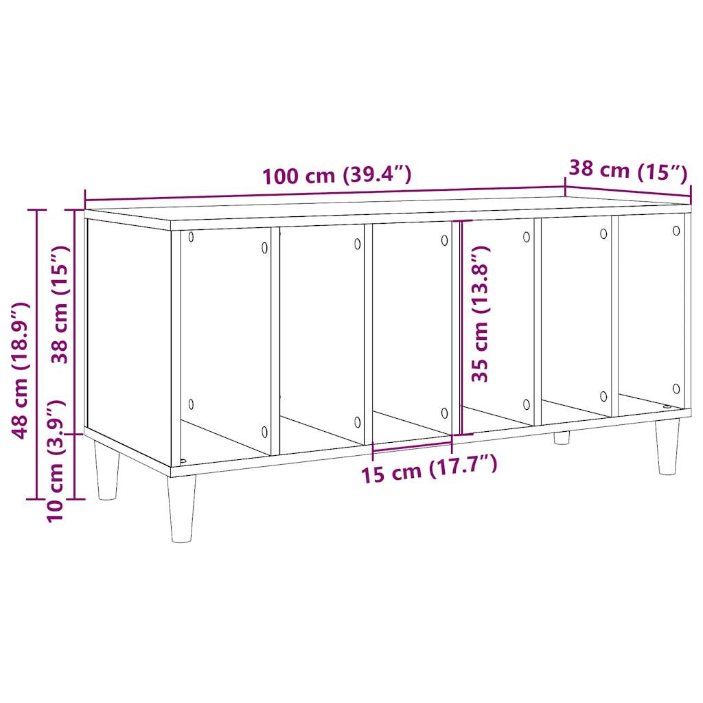 Plattenschrank Altholz-Optik 100x38x48 cm Holzwerkstoff