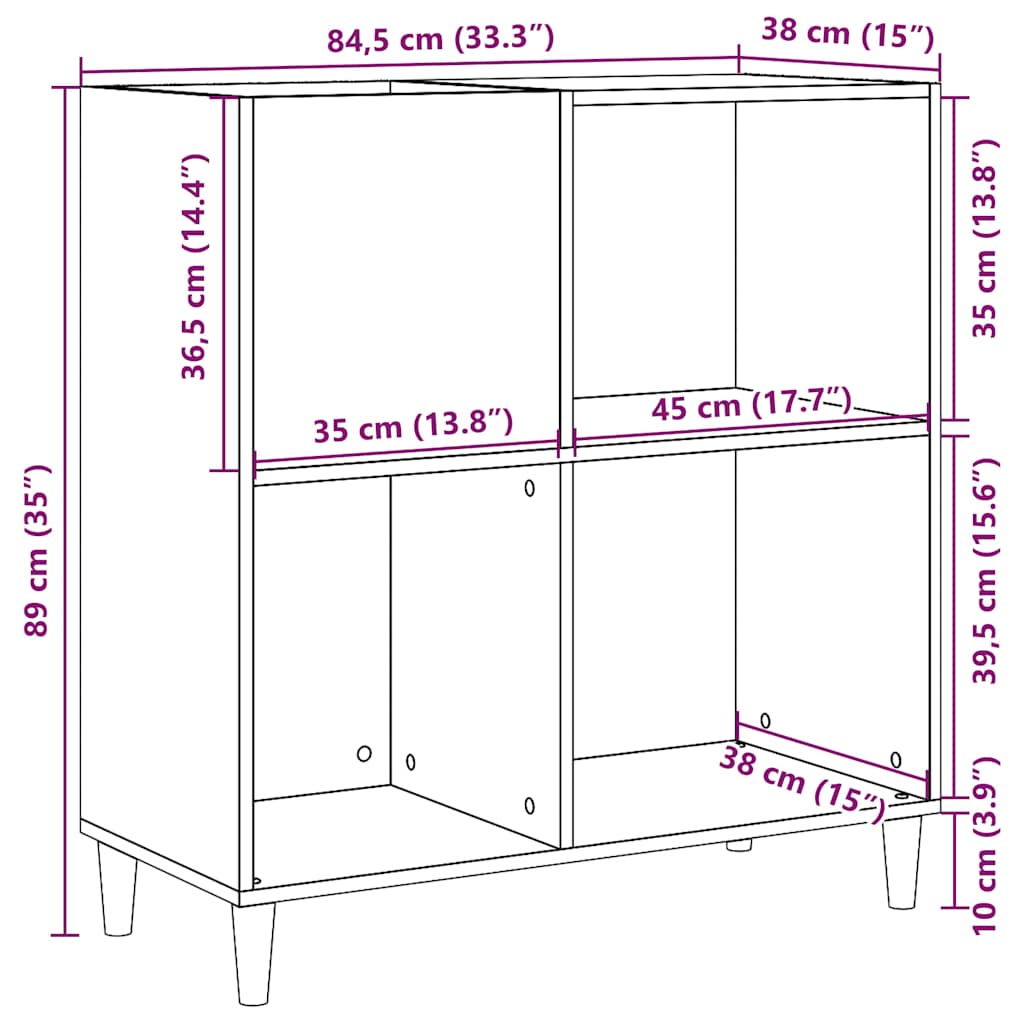 Plattenschrank Altholz-Optik 84,5x38x89 cm Holzwerkstoff