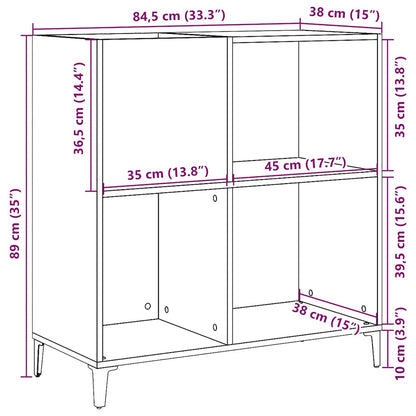 Plattenschrank Altholz-Optik 84,5x38x89 cm Holzwerkstoff