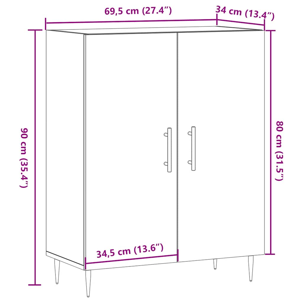 Sideboard Altholz-Optik 69,5x34x90 cm Holzwerkstoff