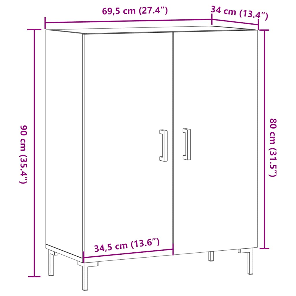 Sideboard Altholz-Optik 69,5x34x90 cm Holzwerkstoff