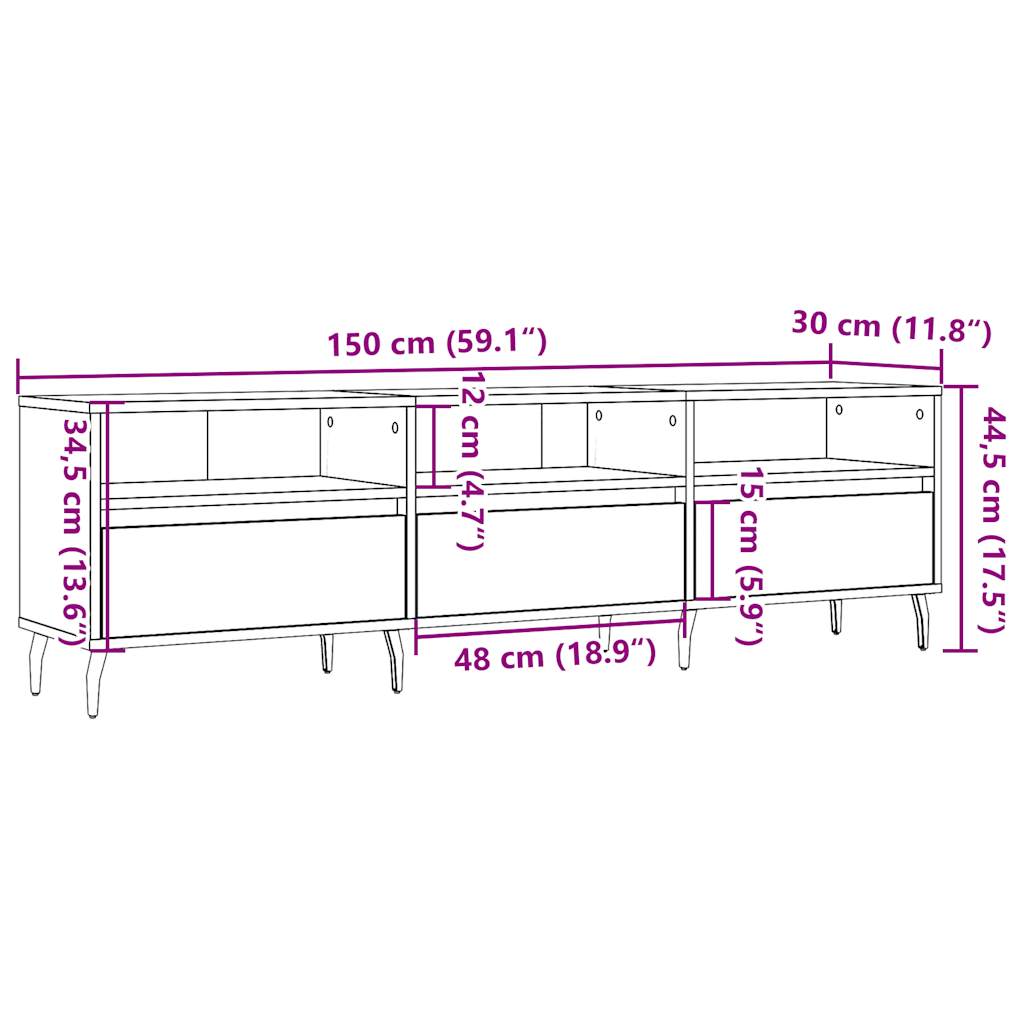 TV-Schrank Artisan-Eiche 150x30x44,5 cm Holzwerkstoff