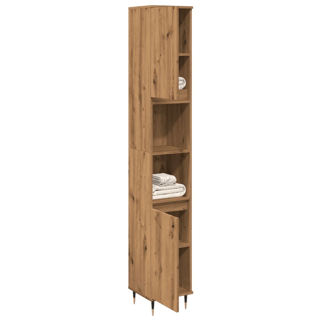 Badschrank Artisan-Eiche 30x30x190 cm Holzwerkstoff