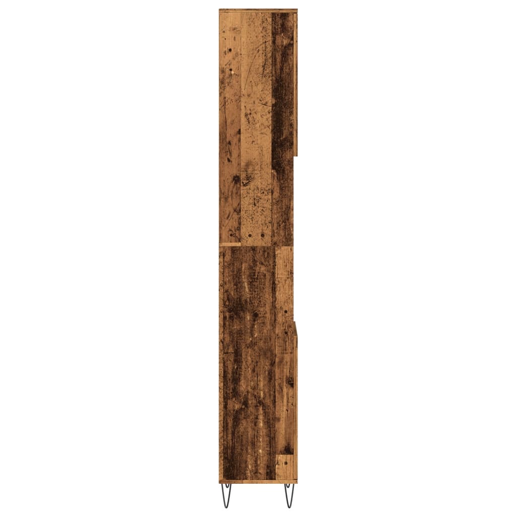 Badschrank Altholz-Optik 30x30x190 cm Holzwerkstoff