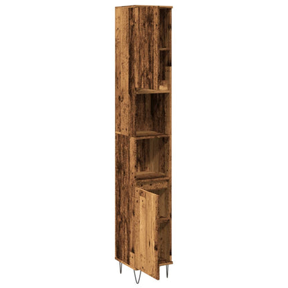 Badschrank Altholz-Optik 30x30x190 cm Holzwerkstoff