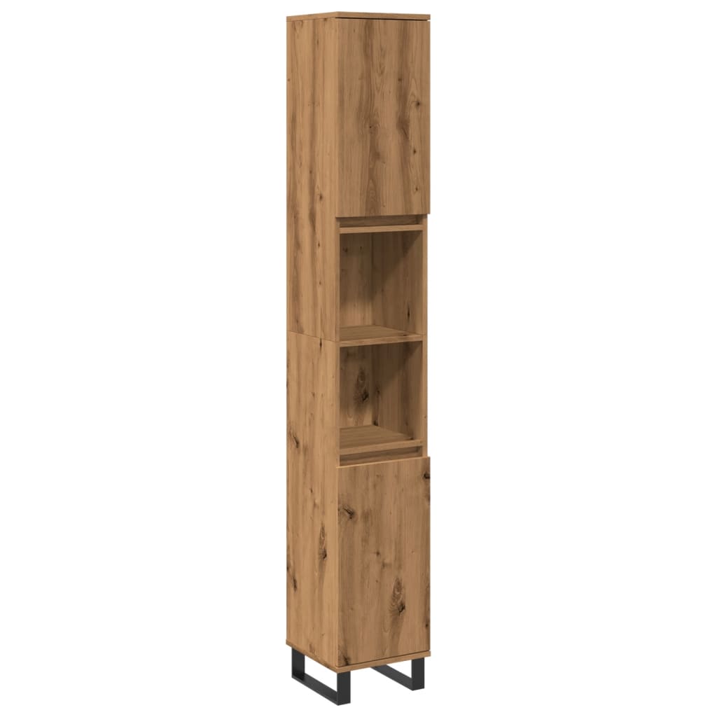 Badschrank Artisan-Eiche 30x30x190 cm Holzwerkstoff