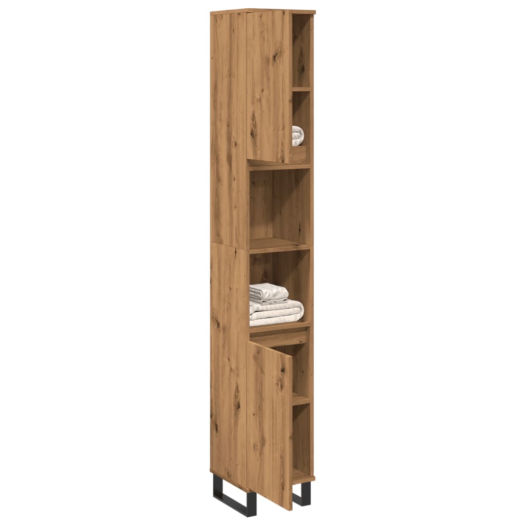 Badschrank Artisan-Eiche 30x30x190 cm Holzwerkstoff