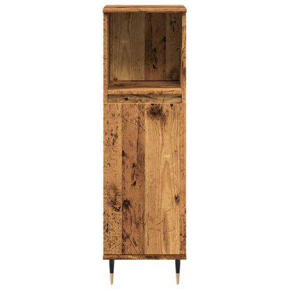 Badschrank Altholz-Optik 30x30x100 cm Holzwerkstoff