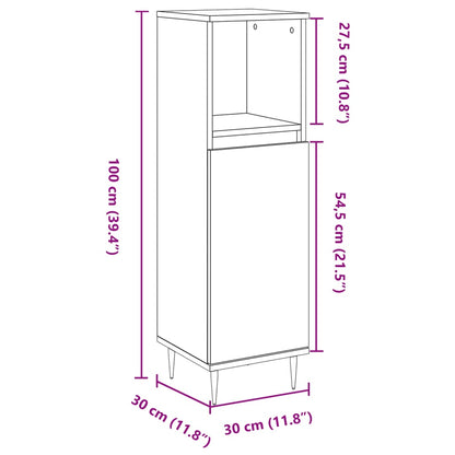 Badschrank Altholz-Optik 30x30x100 cm Holzwerkstoff