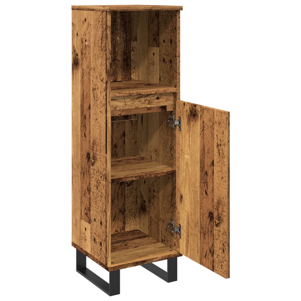 Badschrank Altholz-Optik 30x30x100 cm Holzwerkstoff