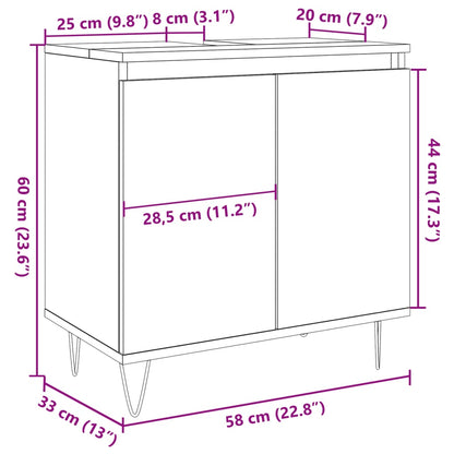 Badschrank Artisan-Eiche 58x33x60 cm Holzwerkstoff