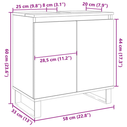 Badschrank Betongrau 58 x 33 x 60 cm Holzwerkstoff