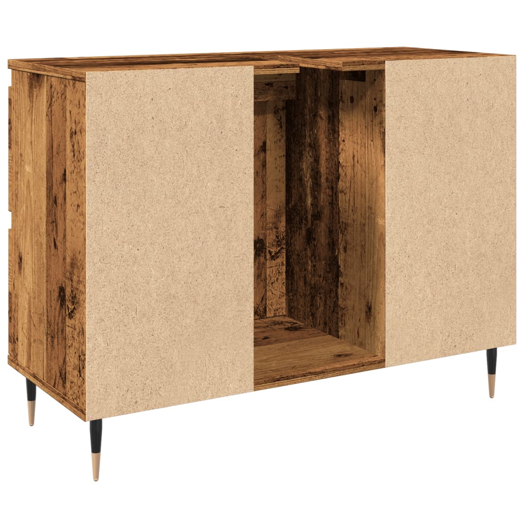 Badschrank Altholz-Optik 80x33x60 cm Holzwerkstoff