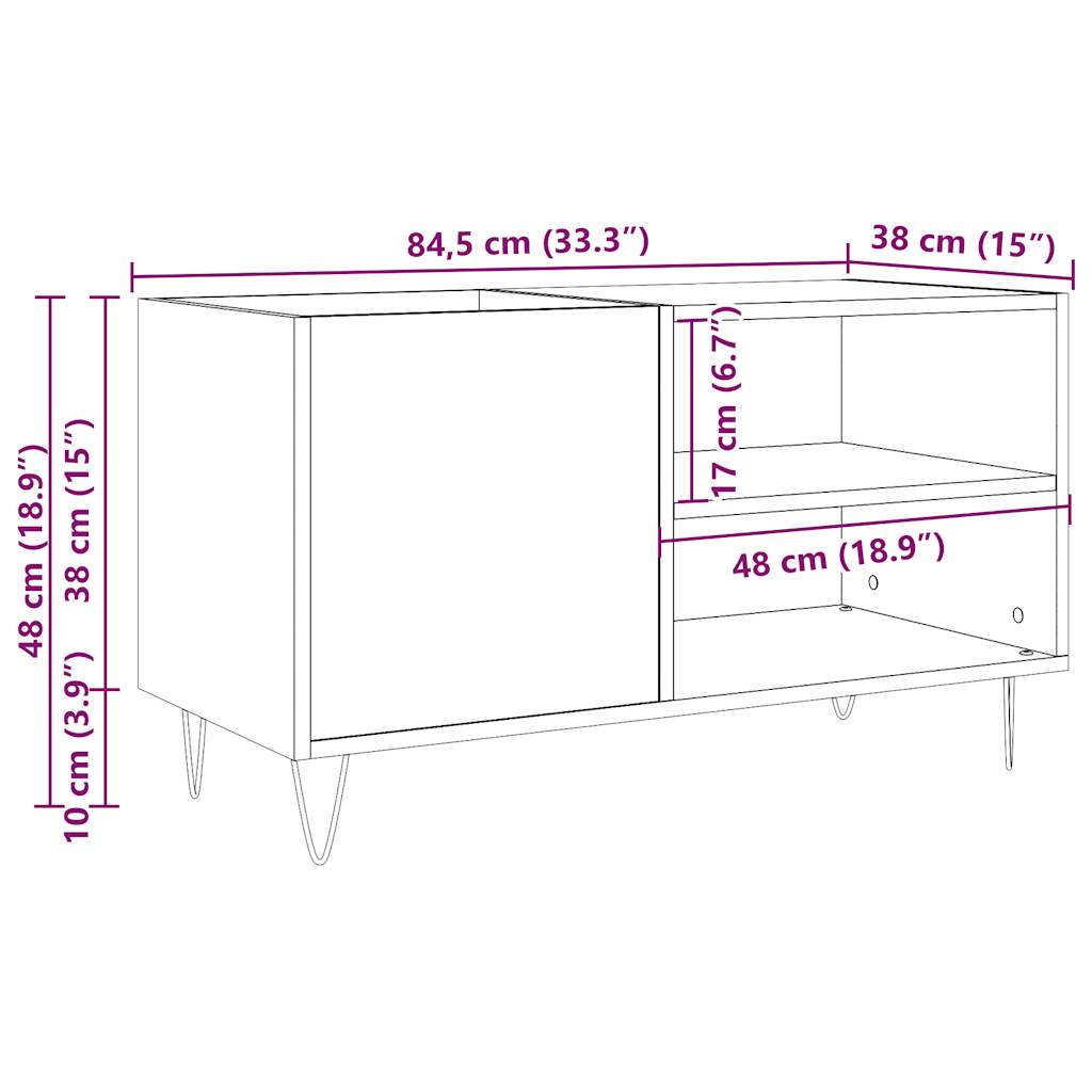 Plattenschrank Altholz-Optik 84,5x38x48 cm Holzwerkstoff