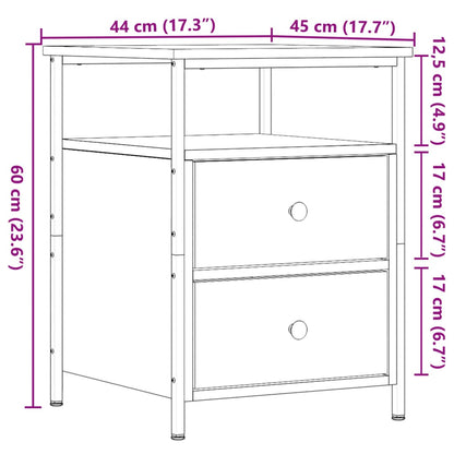 Nachttische 2 Stk. Altholz-Optik 44x45x60 cm Holzwerkstoff