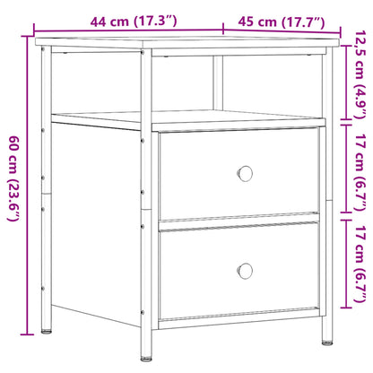 Nachttische 2 Stk. Artisan-Eiche 44x45x60 cm Holzwerkstoff