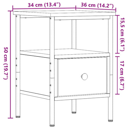 Nachttische 2 Stk. Altholz-Optik 34x36x50 cm Holzwerkstoff