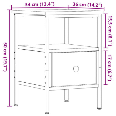 Nachttische 2 Stk. Altholz-Optik 34x36x50 cm Holzwerkstoff